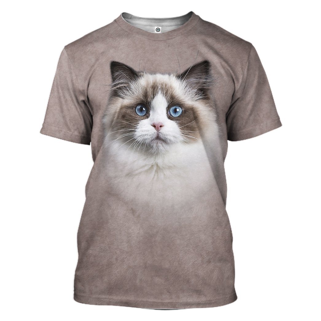 Gearhuman 3D Ragdoll Cat Tshirt Hoodie Apparel ZL17123 3D Apparel T-Shirt S 