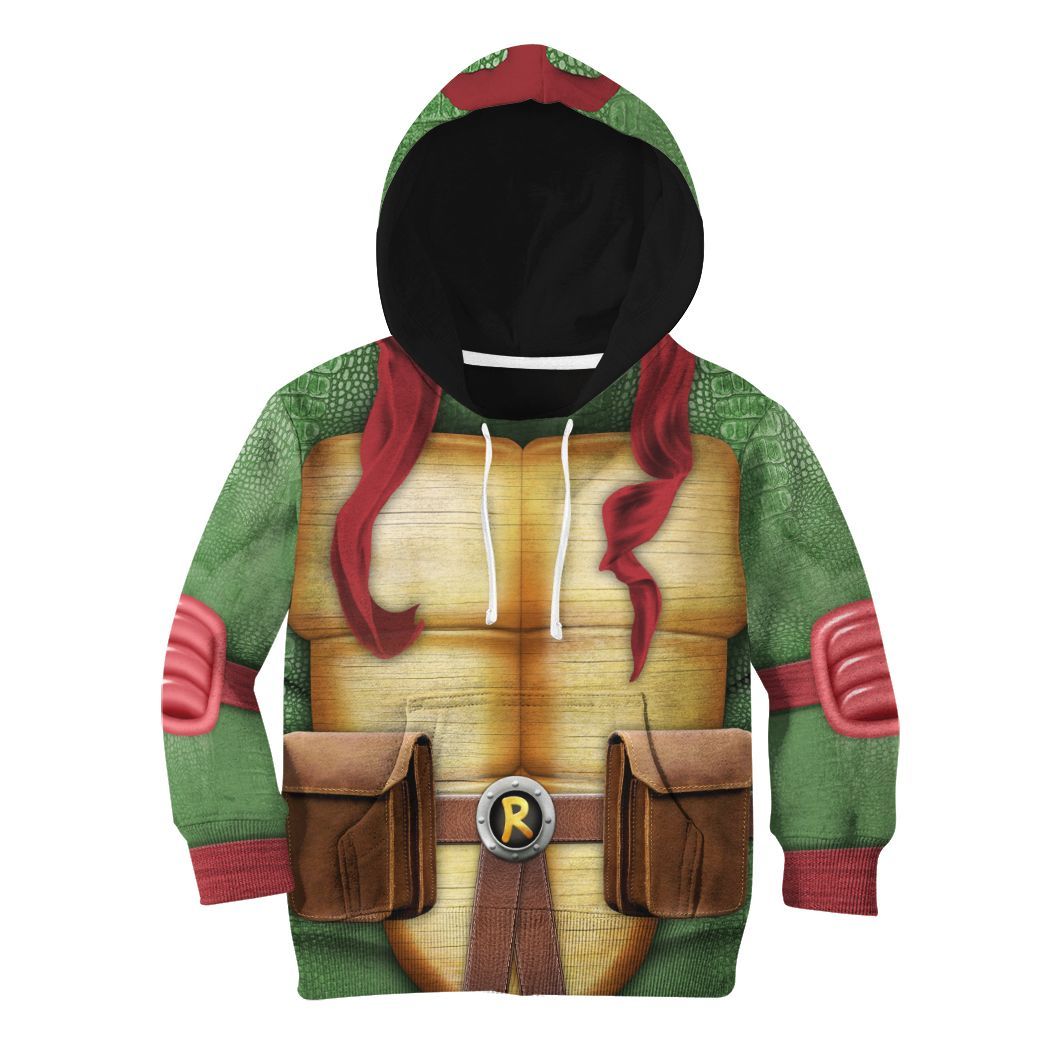 Gearhuman 3D Raphael Raph TMNT Cosplay Custom Kids CV07011 Kid 3D Apparel Kid Hoodie XS 