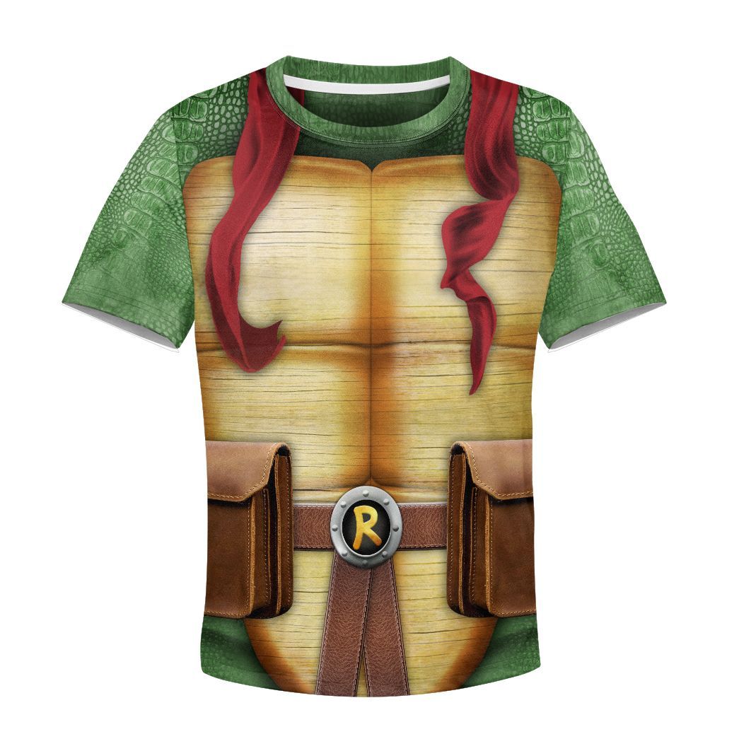 Gearhuman 3D Raphael Raph TMNT Cosplay Custom Kids CV07011 Kid 3D Apparel Kid T-Shirt XS 