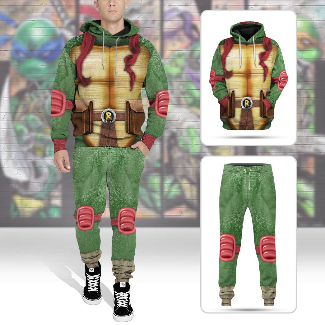 Gearhumans 3D Raphael Raph TMNT Cosplay Custom Tshirt Hoodie Apparel