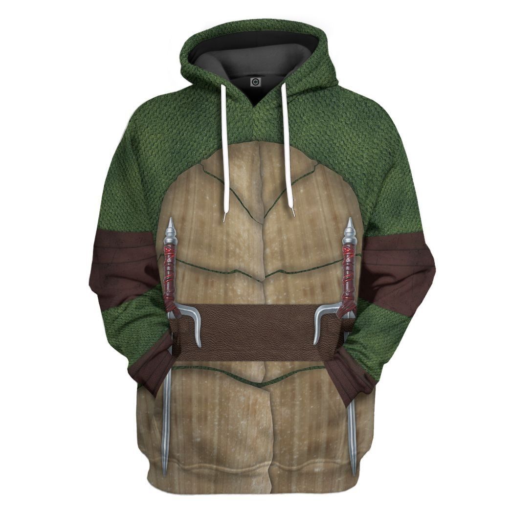 TMNT Costume Hooded Sweatshirt with Detachable Eye Mask - S / Raphael