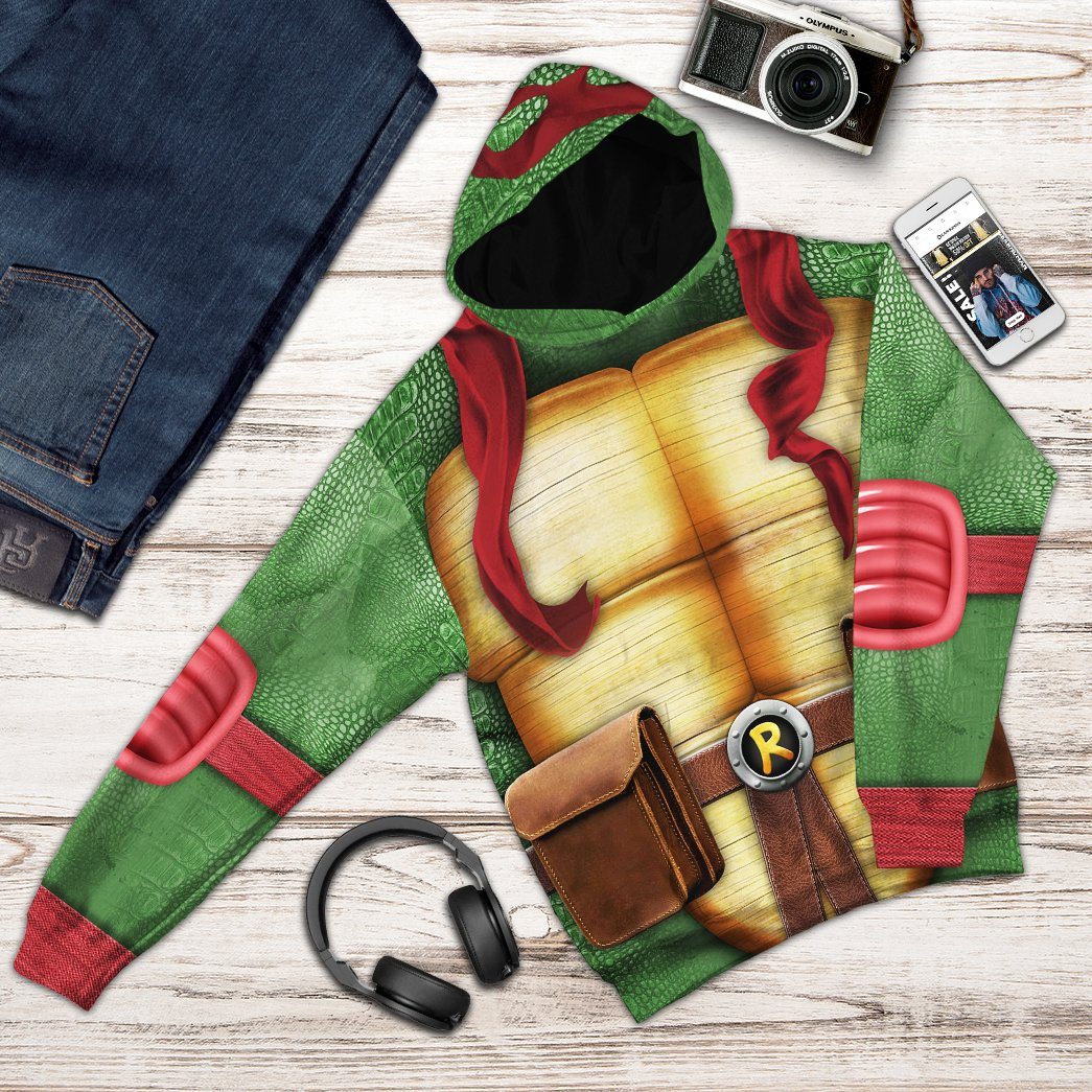 TMNT Raphael Raph Official Kid's Ninja Turtles T-Shirt (Green)