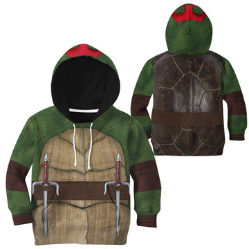 Gearhumans 3D Raphael Raph TMNT Cosplay Custom Tshirt Hoodie Apparel Kids