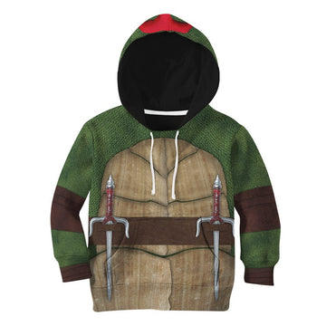 Gearhumans 3D Raphael Raph TMNT Cosplay Custom Tshirt Hoodie Apparel Kids