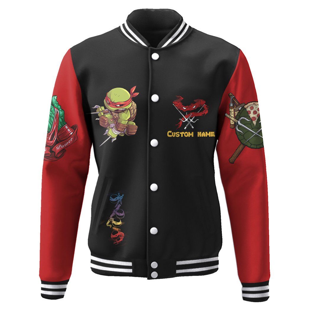 Gearhuman 3D Raphael Raph TMNT Cosplay Red Custom Name Baseball Jacket GV180111 Baseball Jacket 