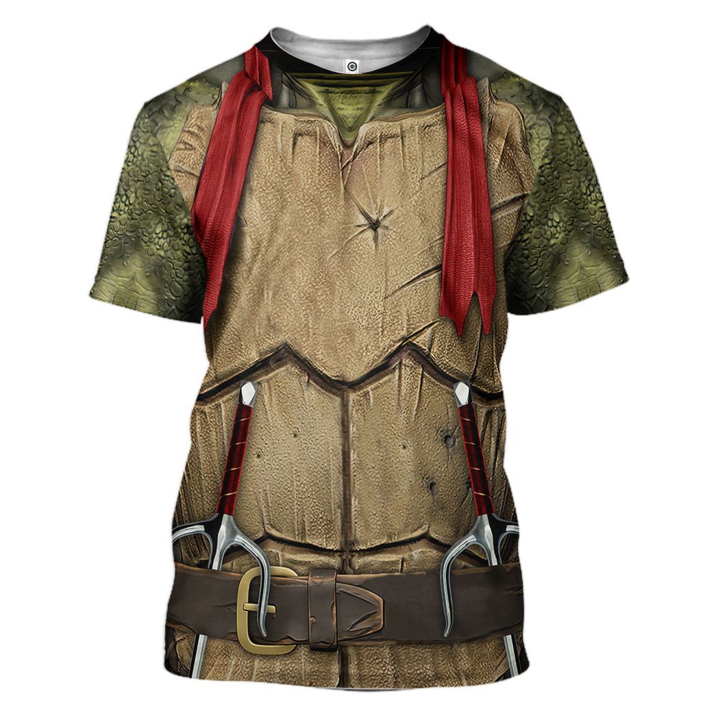 Gearhuman 3D Raphael Raph TMNT Red Cosplay Custom Tshirt Hoodie Apparel CV07017 3D Apparel T-Shirt S 