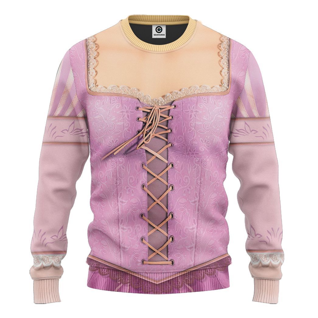 Gearhuman 3D Rapunzel Princess Custom Tshirt Hoodie Appreal CC24113 3D Apparel Long Sleeve S 