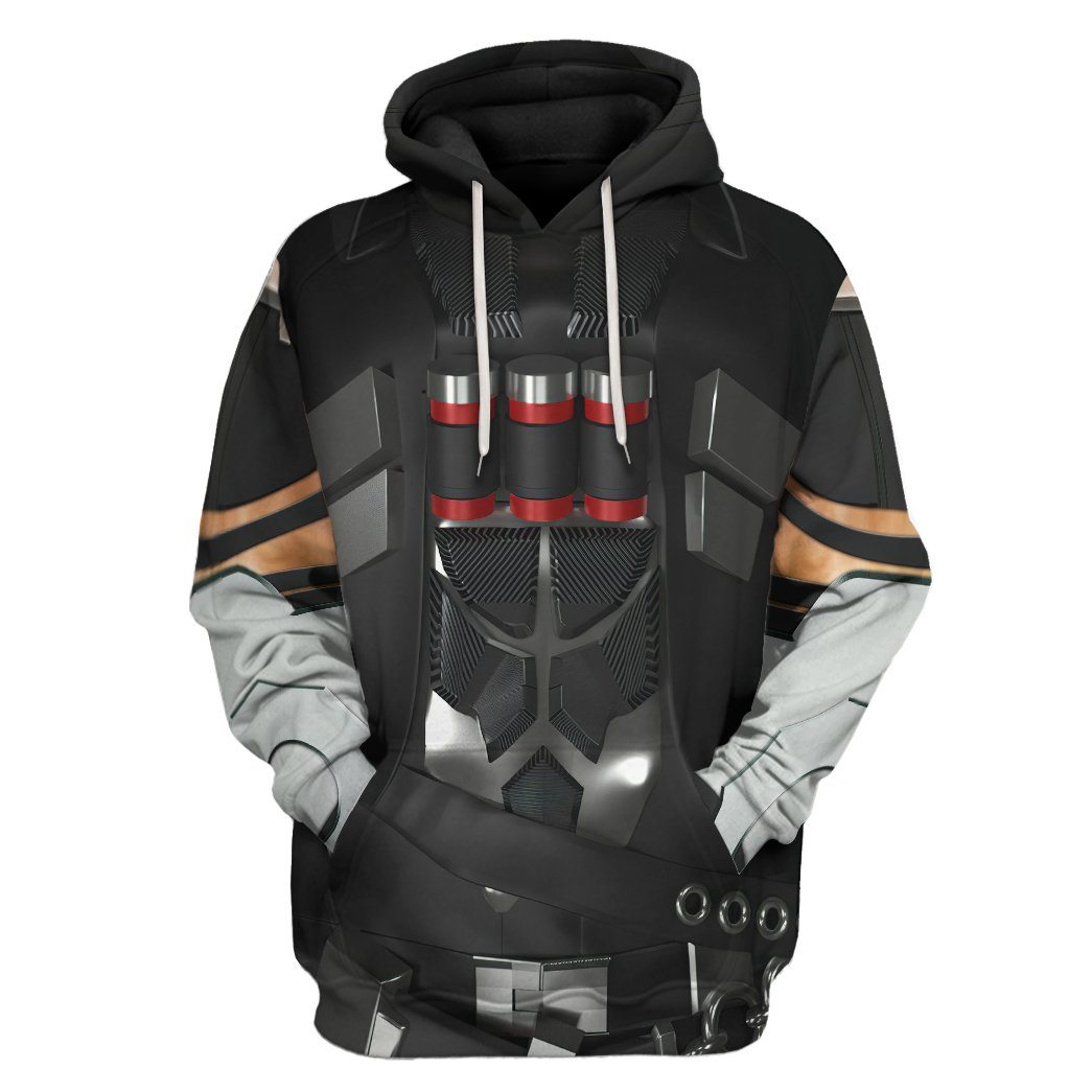 Gearhuman 3D Reaper Overwatch Custom Tshirt Hoodie Appreal GK151216 3D Apparel Hoodie S 