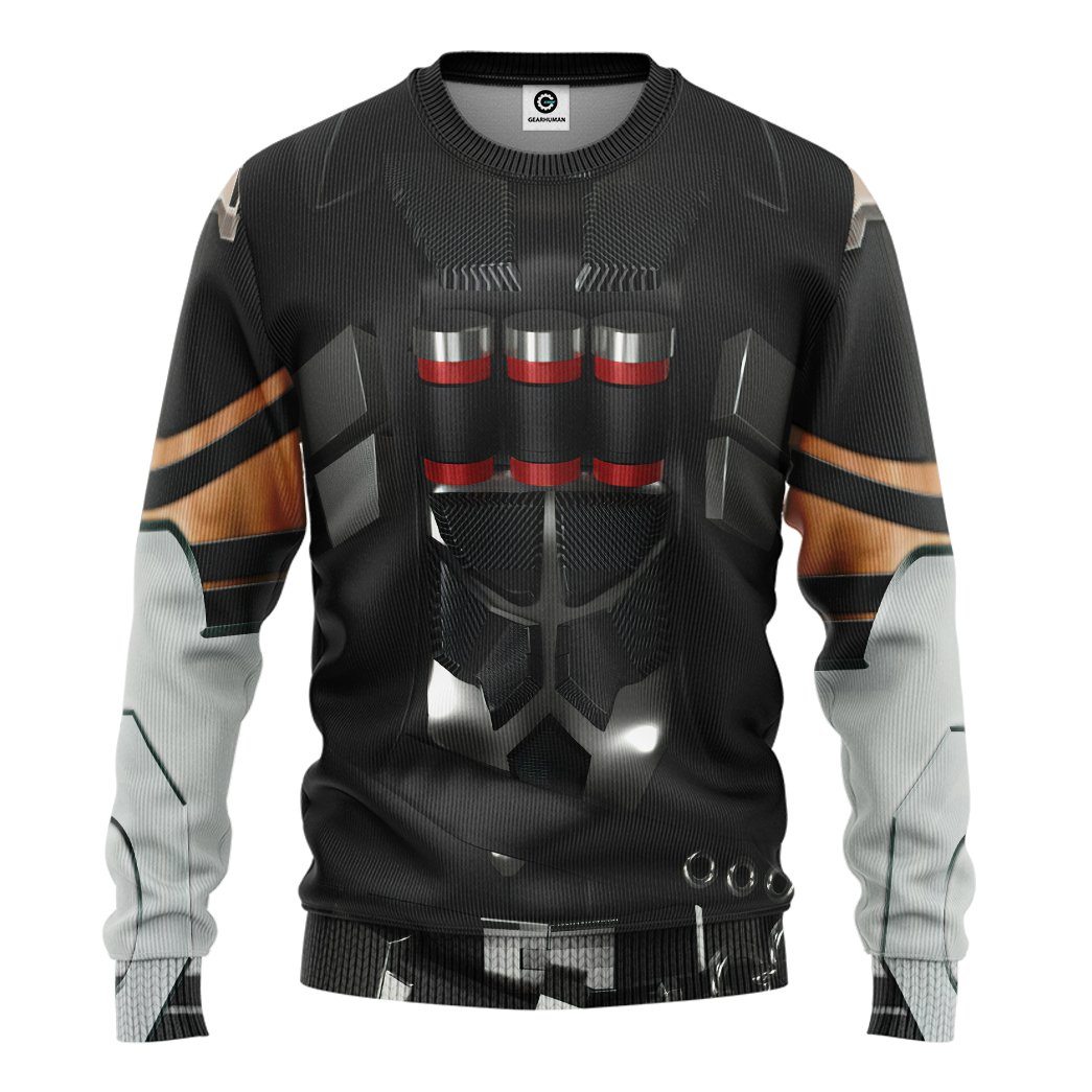 Gearhuman 3D Reaper Overwatch Custom Tshirt Hoodie Appreal GK151216 3D Apparel Long Sleeve S 