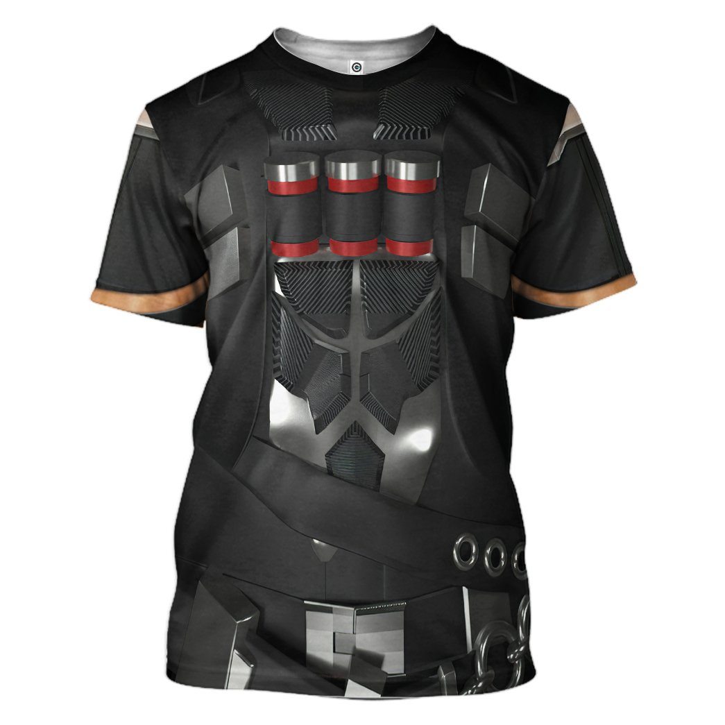 Gearhuman 3D Reaper Overwatch Custom Tshirt Hoodie Appreal GK151216 3D Apparel T-Shirt S 