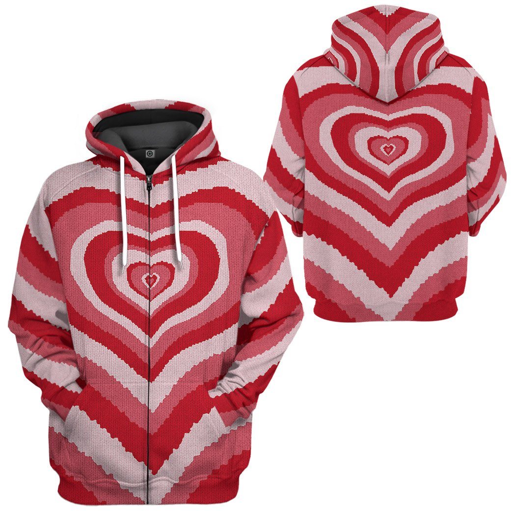 GearHuman 3D Red Heart Wave Custom Sweater GR11016 3D Apparel 