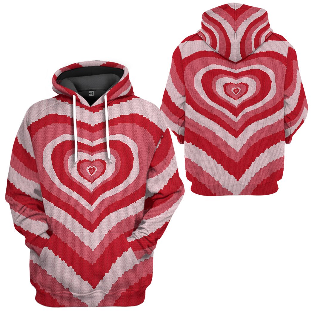 GearHuman 3D Red Heart Wave Custom Sweater GR11016 3D Apparel 