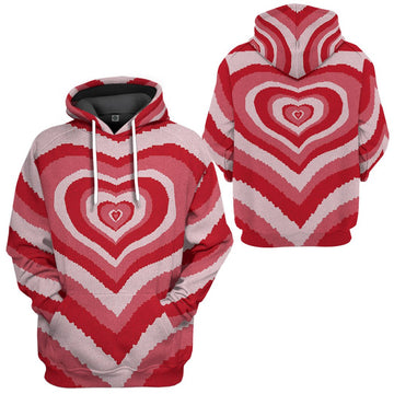 Gearhumans GearHuman 3D Red Heart Wave Custom Sweater