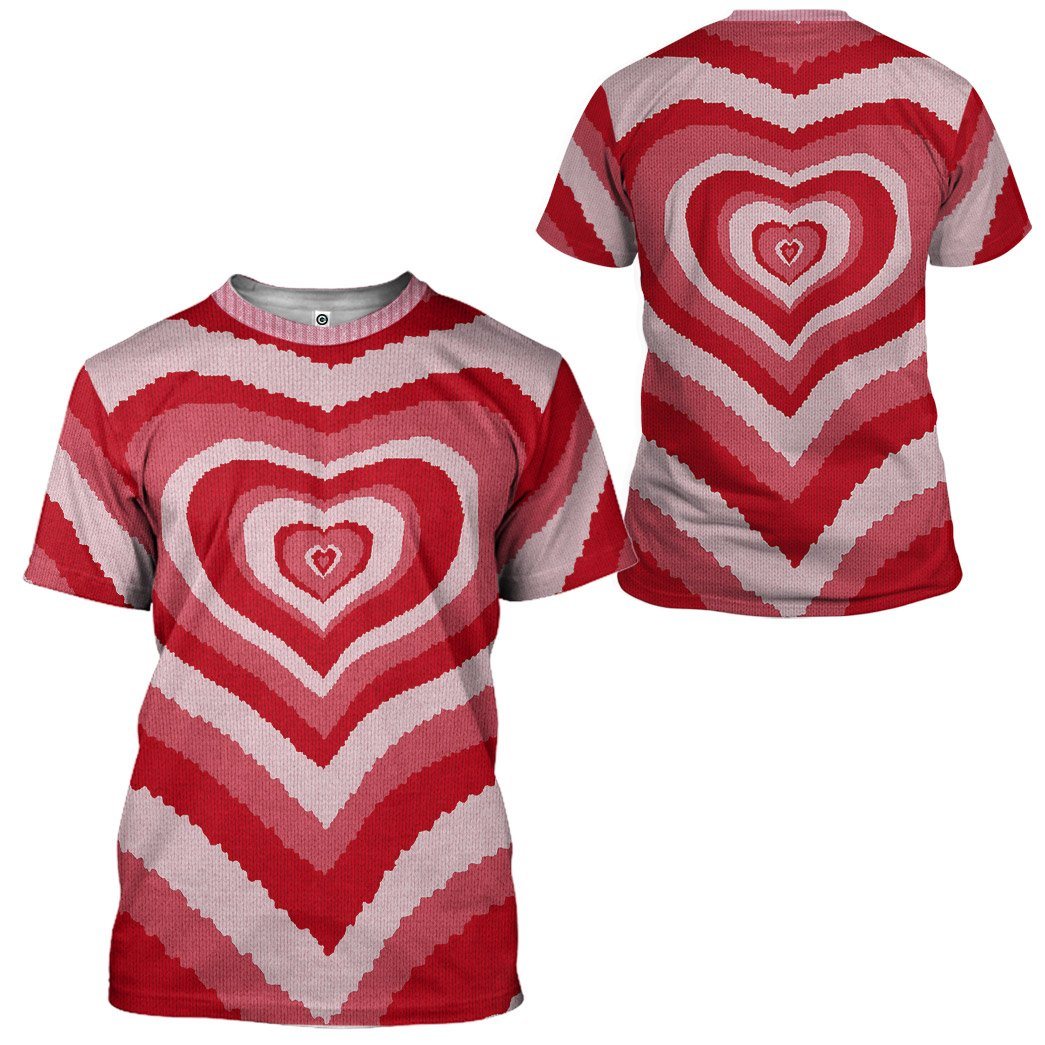 GearHuman 3D Red Heart Wave Custom Sweater GR11016 3D Apparel 