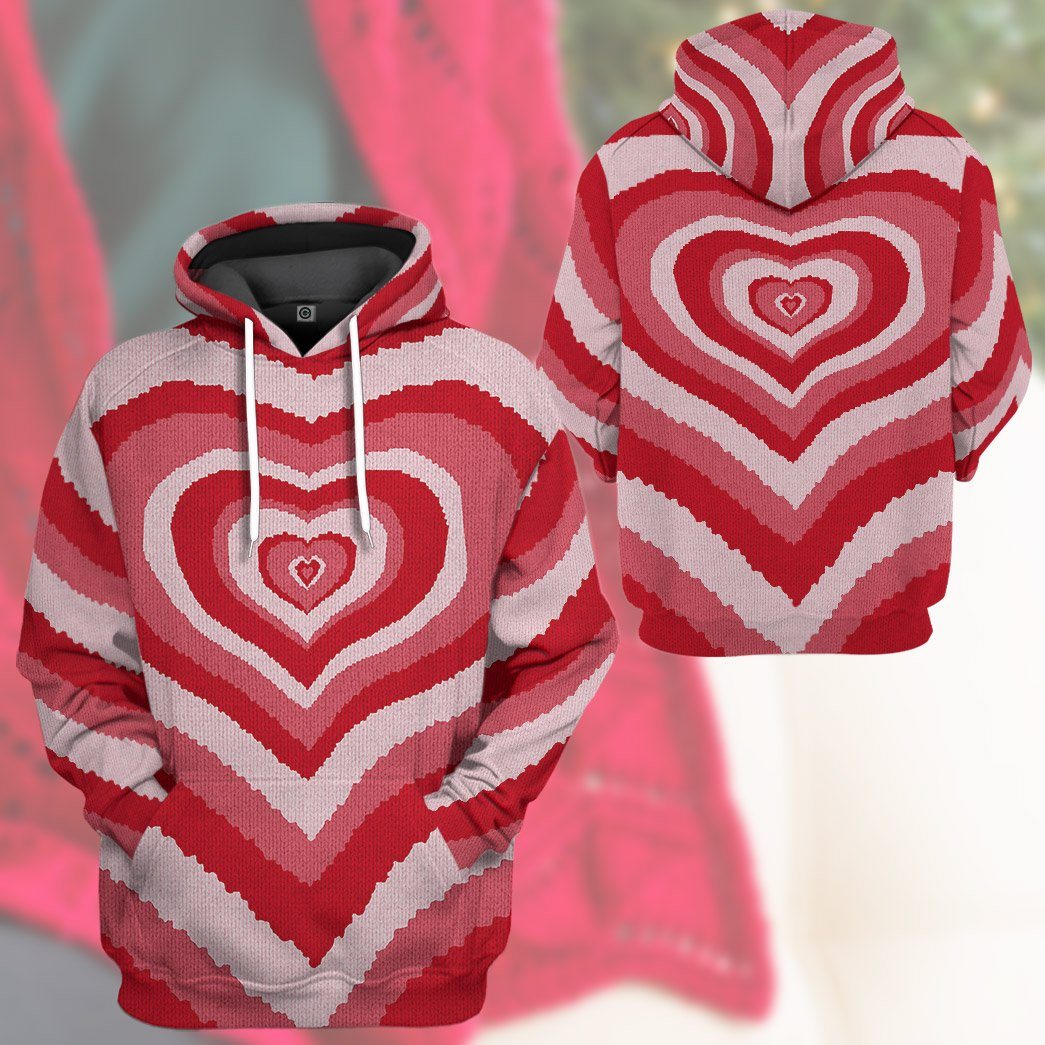 GearHuman 3D Red Heart Wave Custom Sweater GR11016 3D Apparel 