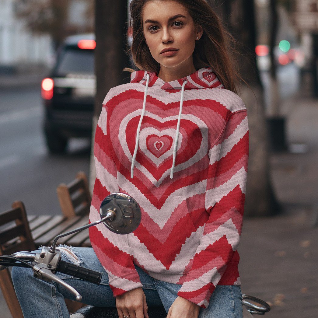 GearHuman 3D Red Heart Wave Custom Sweater GR11016 3D Apparel 