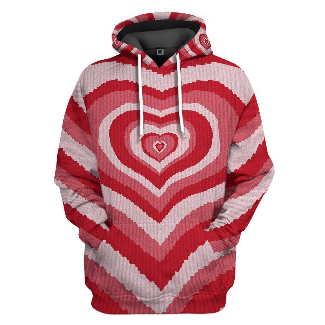 GearHuman 3D Red Heart Wave Custom Sweater GR11016 3D Apparel Long Sleeve S 