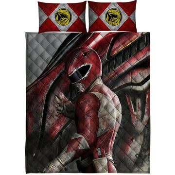 Gearhuman 3D Red Power Ranger Custom Quilt Set GW12013 Quilt Set Quilt Set Twin 