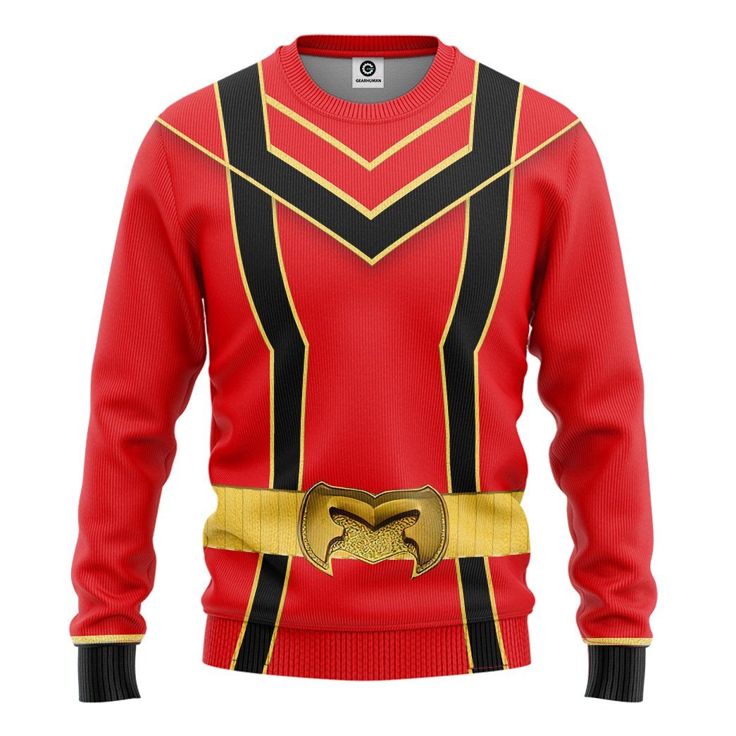 Gearhuman 3D Red Power Rangers Mystic Force Tshirt Hoodie Apparel GB130132 3D Apparel Long Sleeve S 