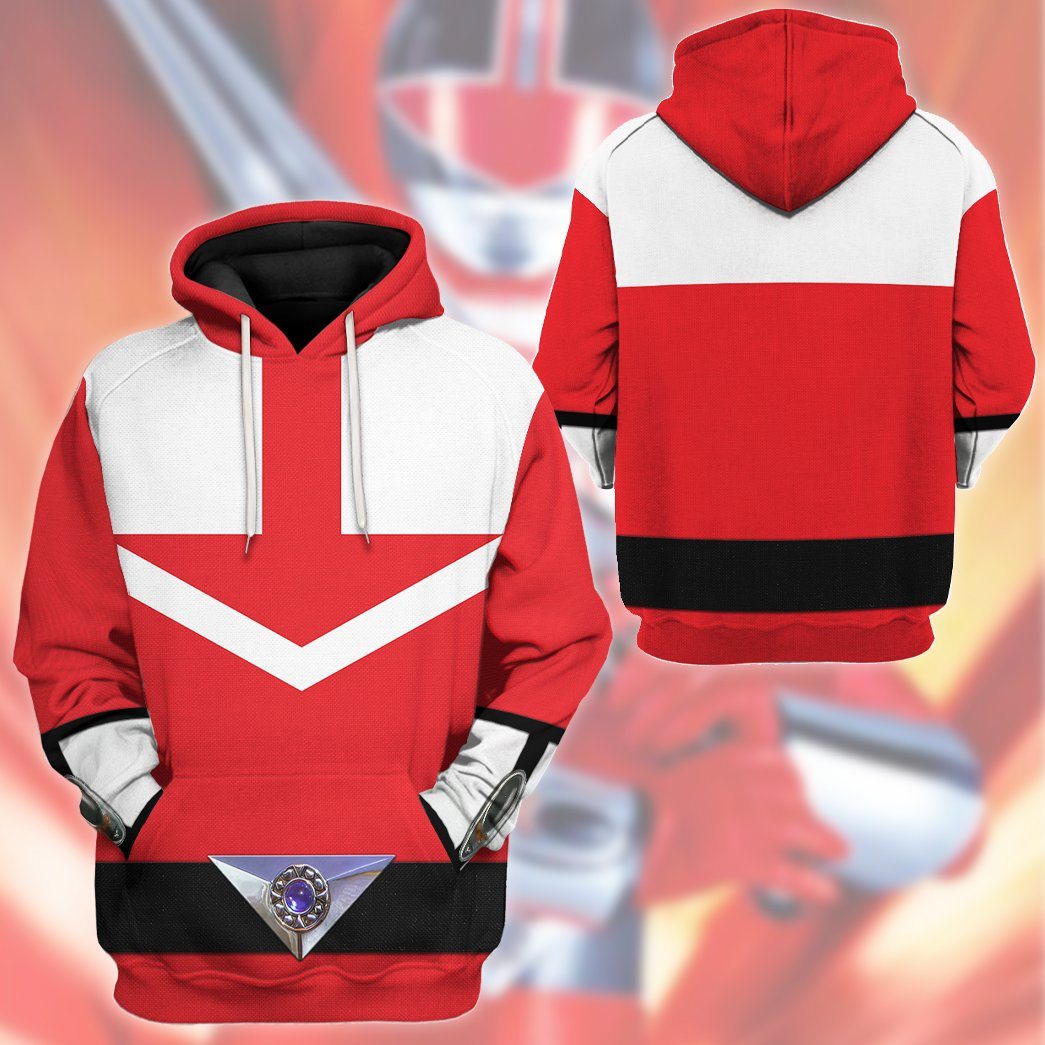 Gearhuman 3D Red Power Rangers Time Force Tshirt Hoodie Apparel GB15011 3D Apparel 