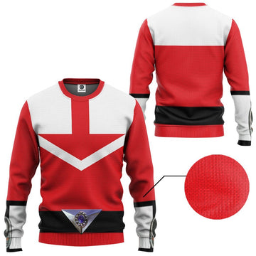Gearhuman 3D Red Power Rangers Time Force Tshirt Hoodie Apparel GB15011 3D Apparel 