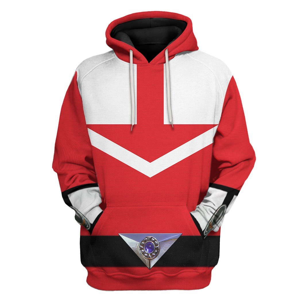 Gearhuman 3D Red Power Rangers Time Force Tshirt Hoodie Apparel GB15011 3D Apparel Hoodie S 