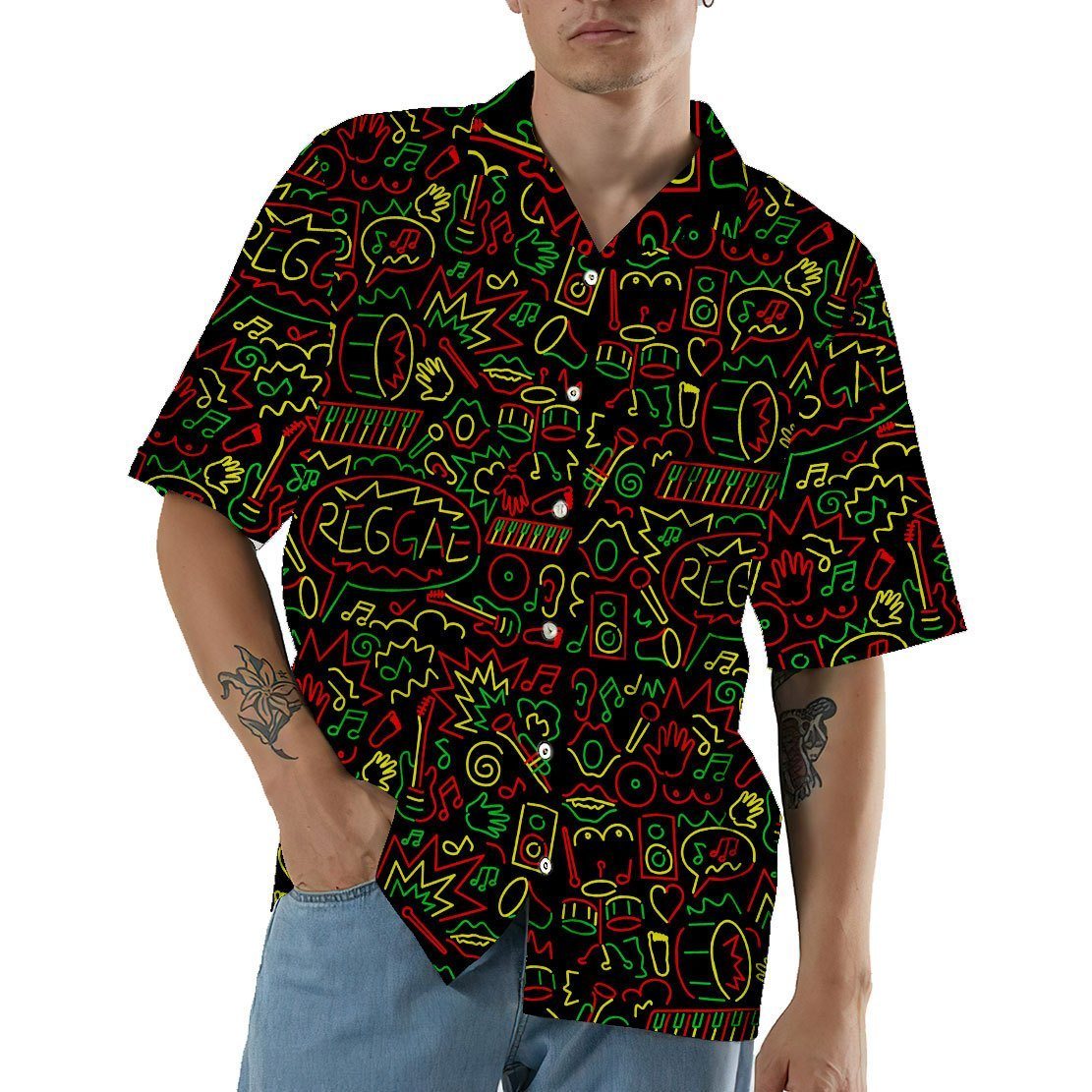 Gearhuman 3D Reggae Hawaii Shirt ZK1406214 Hawai Shirt 