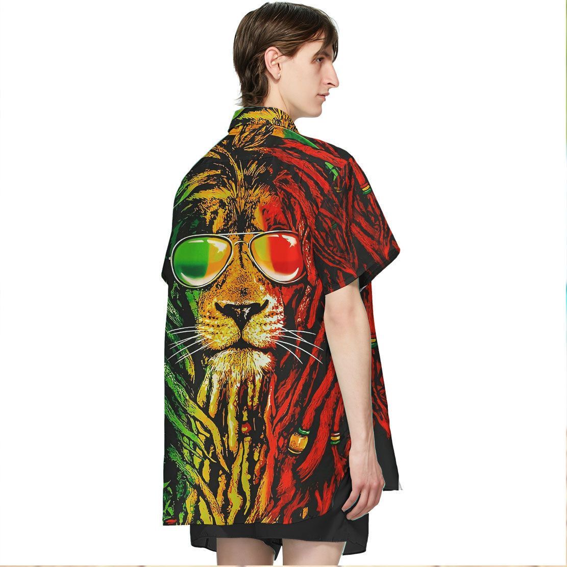 Gearhuman 3D Reggae Lion Hawaii Shirt ZK1606215 Short Sleeve Shirt 