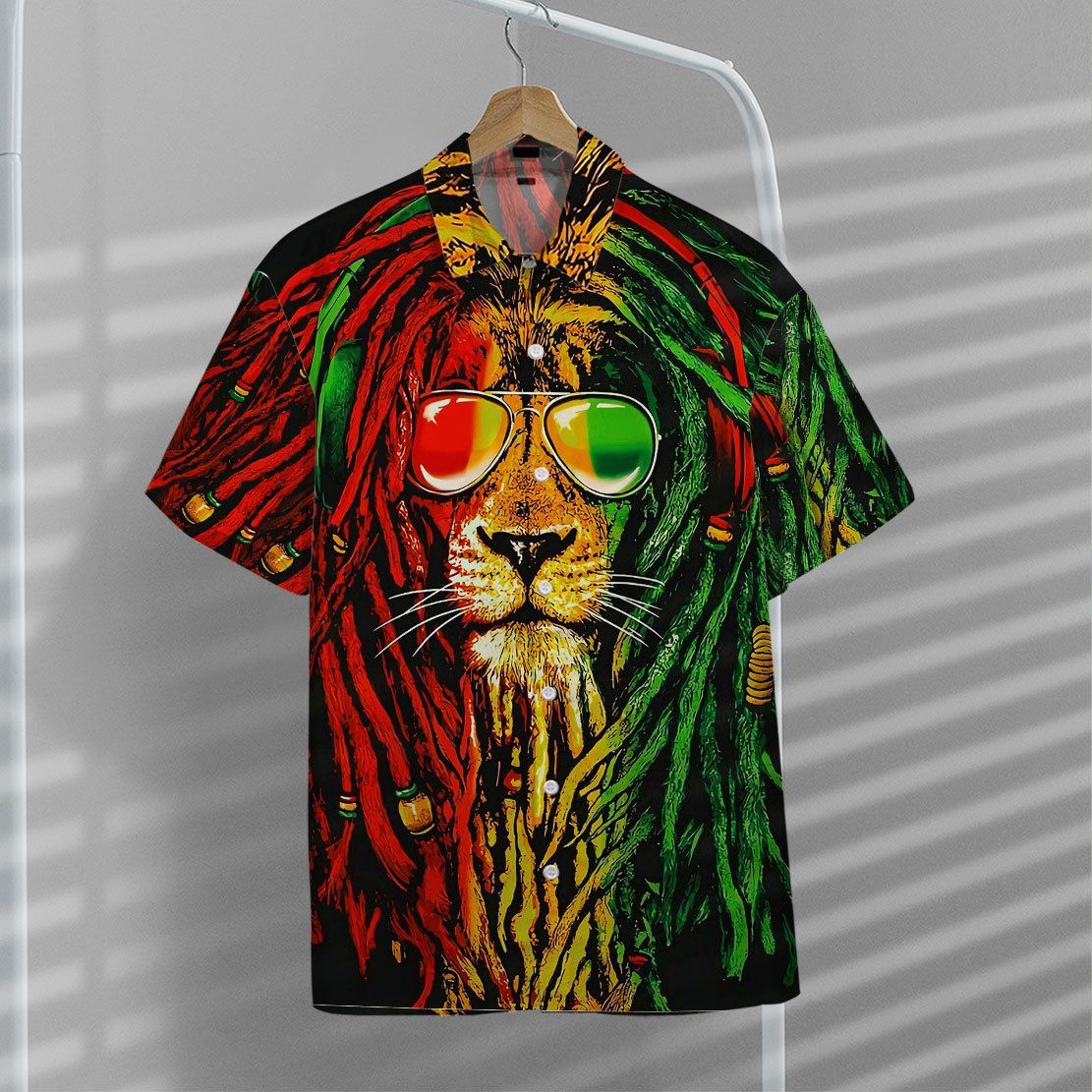 Gearhuman 3D Reggae Lion Hawaii Shirt