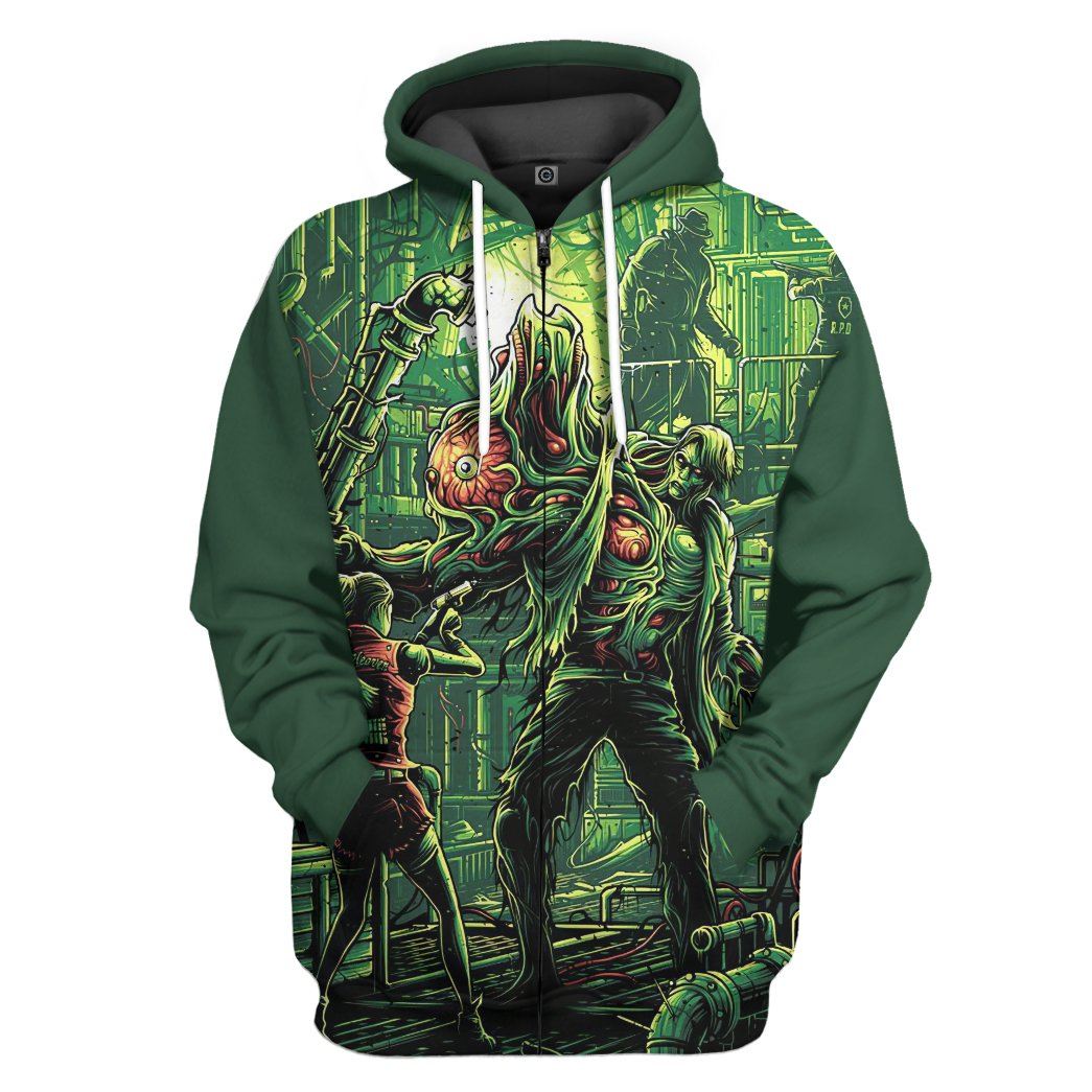 Gearhuman 3D Resident Evil Custom Hoodie Apparel GW24099 3D Apparel Zip Hoodie S 