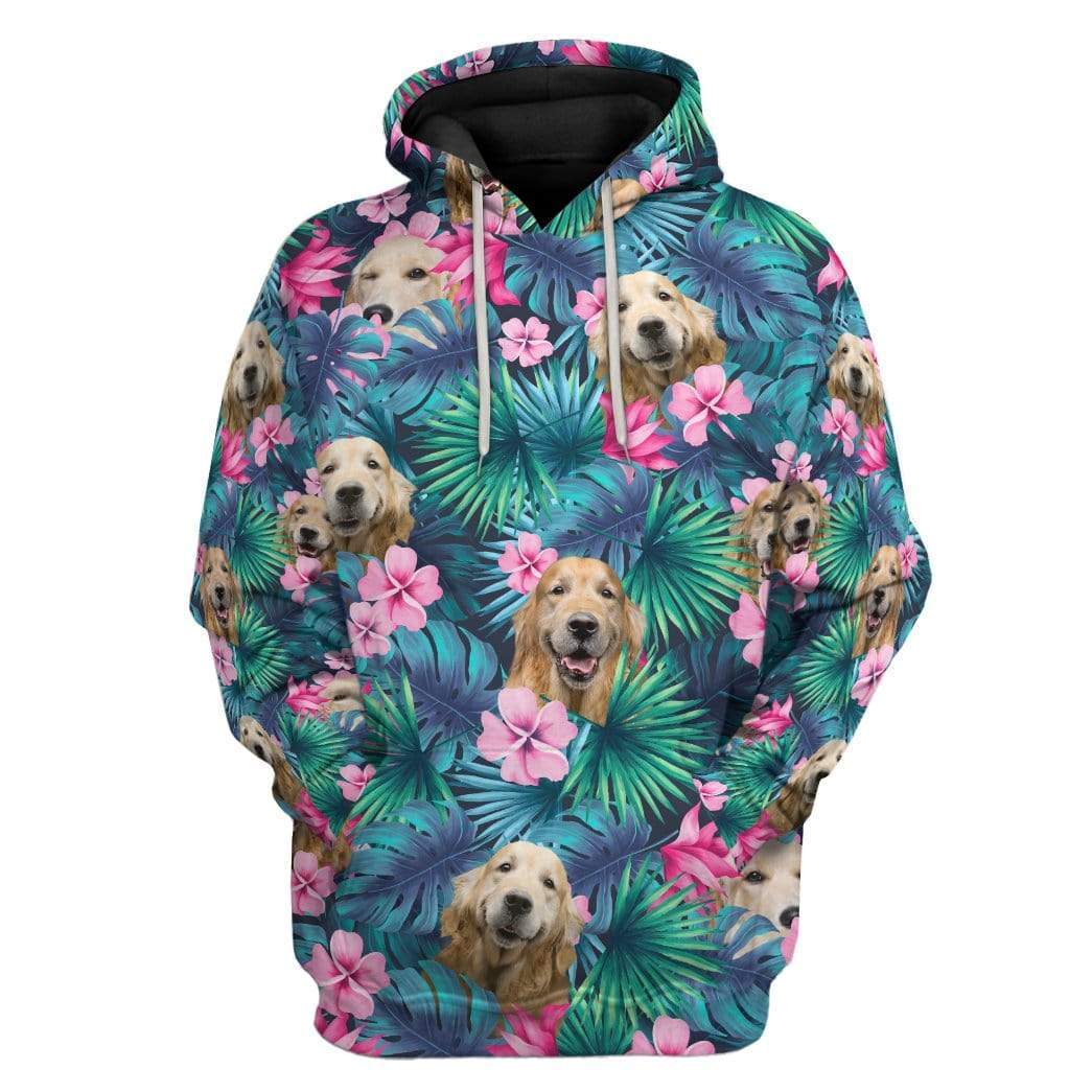 Gearhuman 3D Retriver Tropical Hoodie Apparel GL08078 3D Custom Fleece Hoodies Hoodie S 