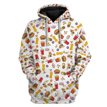 Gearhumans 3D Retro Junk Food Custom Hoodie Apparel