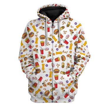 Gearhumans 3D Retro Junk Food Custom Hoodie Apparel