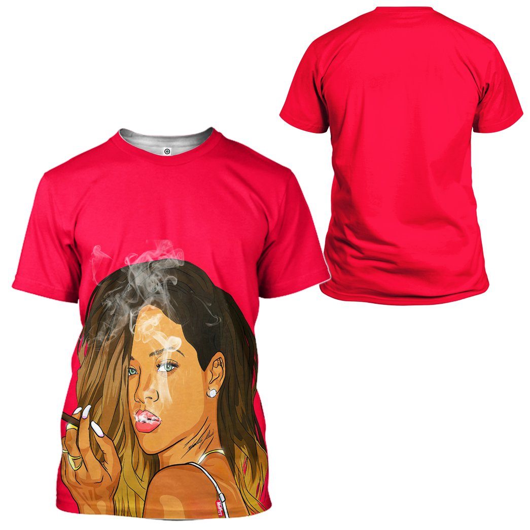 Gearhuman 3D Rihanna Custom Tshirt Hoodie Apparel GV09121 3D Apparel 
