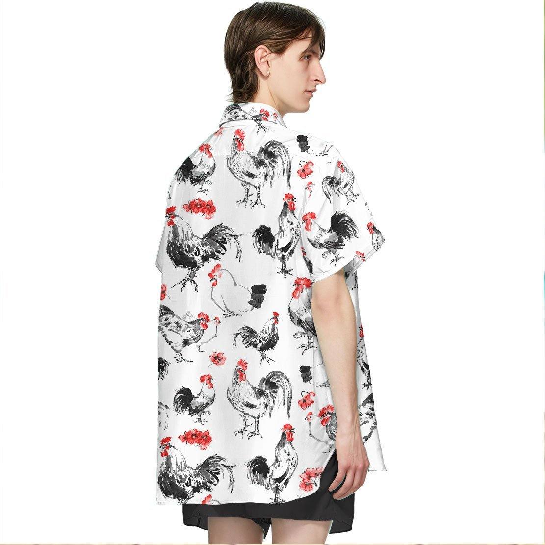 Gearhuman 3D Rooster Hawaii Shirt ZK0406213 Hawai Shirt 