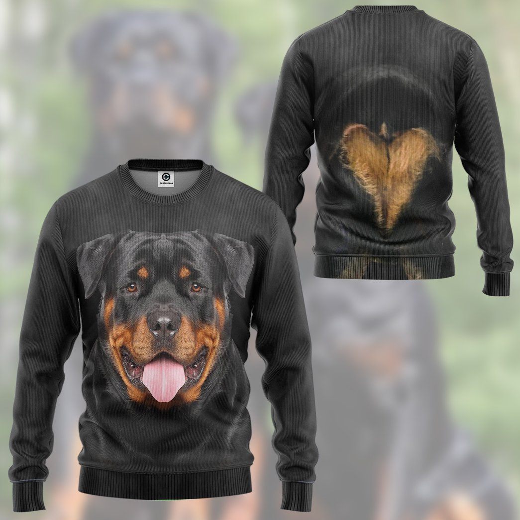 Gearhuman 3D Rottweiler Dog Tshirt Hoodie Apparel GV05037 3D Apparel