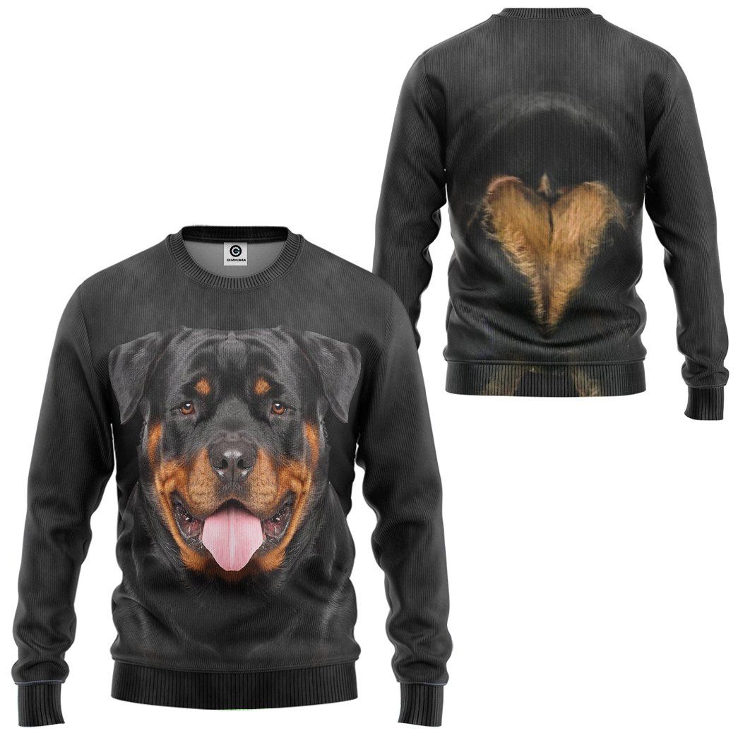 Gearhuman 3D Rottweiler Dog Tshirt Hoodie Apparel GV05037 3D Apparel