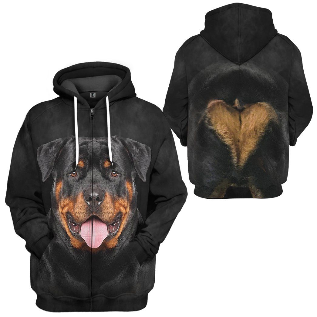 Gearhumans 3D Rottweiler Dog Tshirt Hoodie Apparel