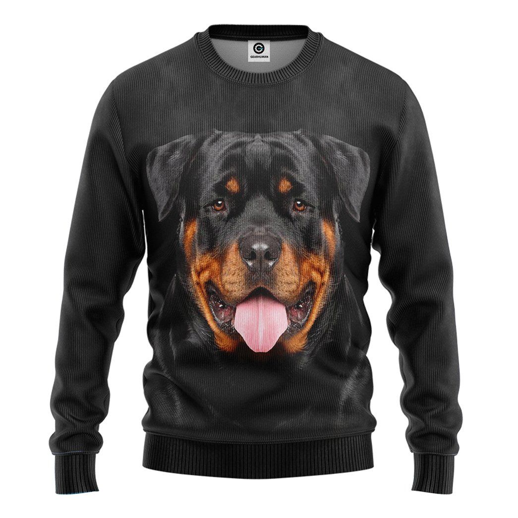 Gearhuman 3D Rottweiler Dog Tshirt Hoodie Apparel GV05037 3D Apparel Long Sleeve S