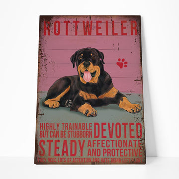 Gearhuman 3D Rottweiler Dog Vintage Quotes Custom Canvas GW010312 Canvas 1 Piece Non Frame M