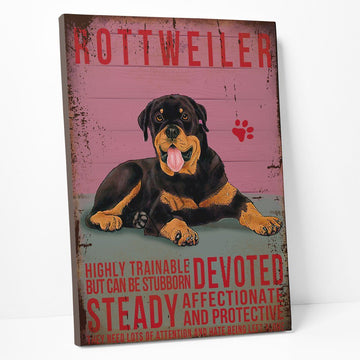 Gearhumans 3D Rottweiler Dog Vintage Quotes Custom Canvas