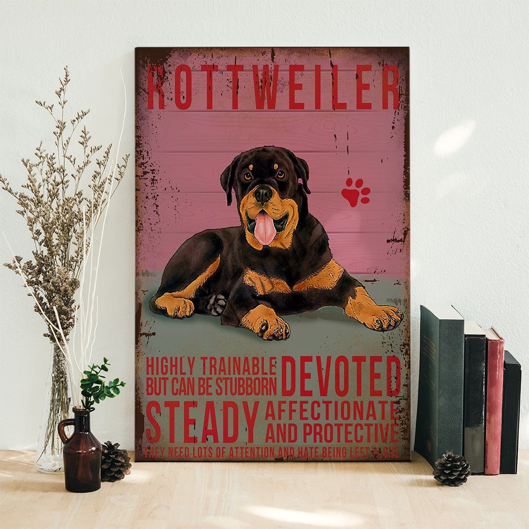 Gearhuman 3D Rottweiler Dog Vintage Quotes Custom Canvas GW010312 Canvas