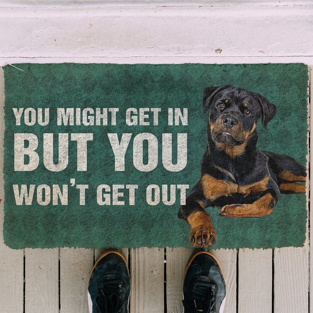 Gearhuman 3D Rottweiler You won't get out Doormat GK260123 Doormat