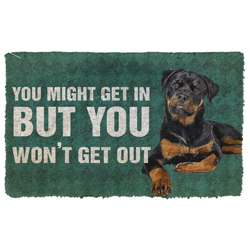 Gearhuman 3D Rottweiler You won't get out Doormat GK260123 Doormat Doormat S(15,8''x23,6'')