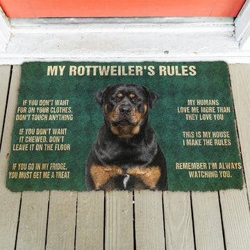 Gearhumans 3D Rottweiler's Rules Doormat