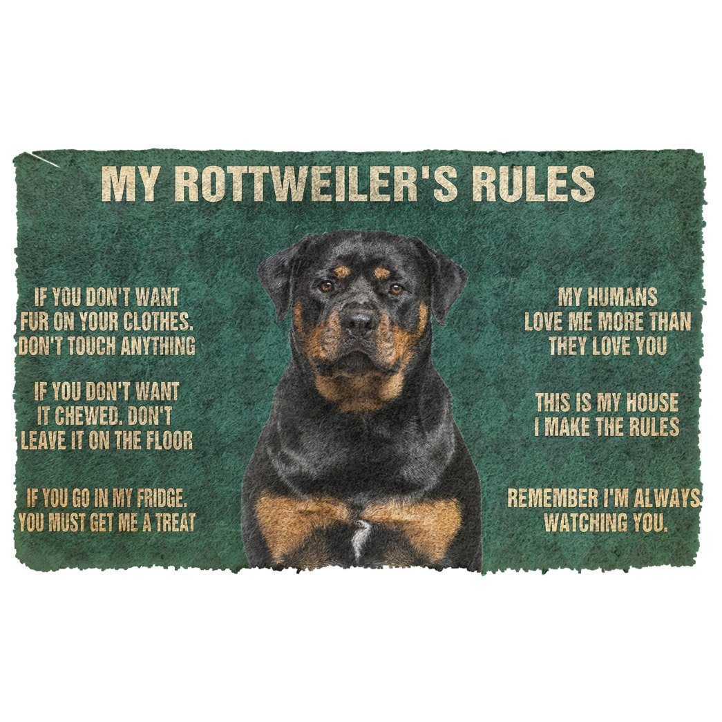 Gearhuman 3D Rottweiler's Rules Doormat GK250127 Doormat Doormat S(15,8''x23,6'')