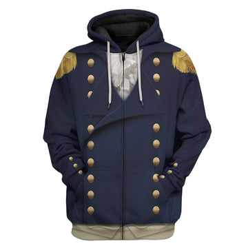 Gearhumans 3D Royal Navy Captain 1806 Napoleonic Wars British Navy Custom Hoodie Apparel