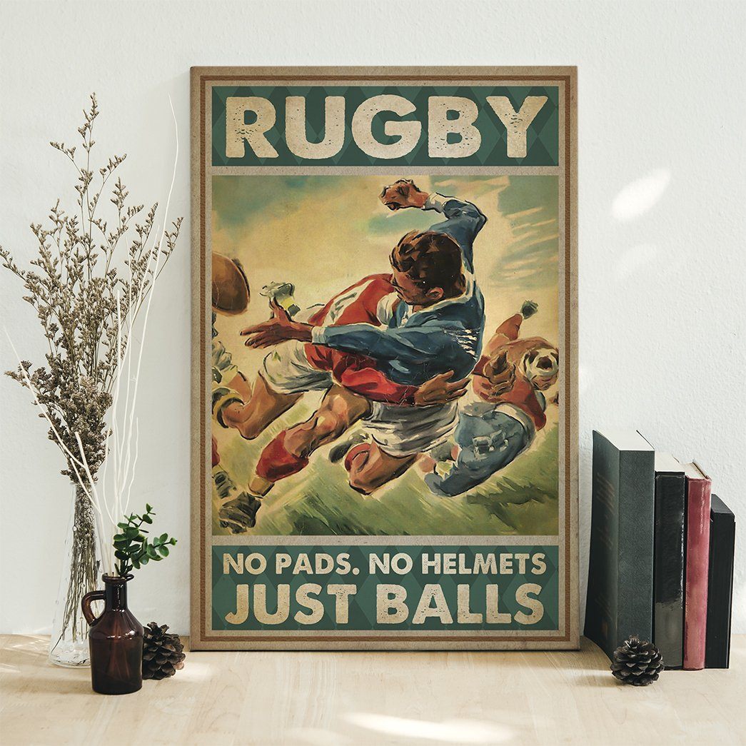 Gearhuman 3D Rugby Just Balls Custom Canvas GB170212 Canvas