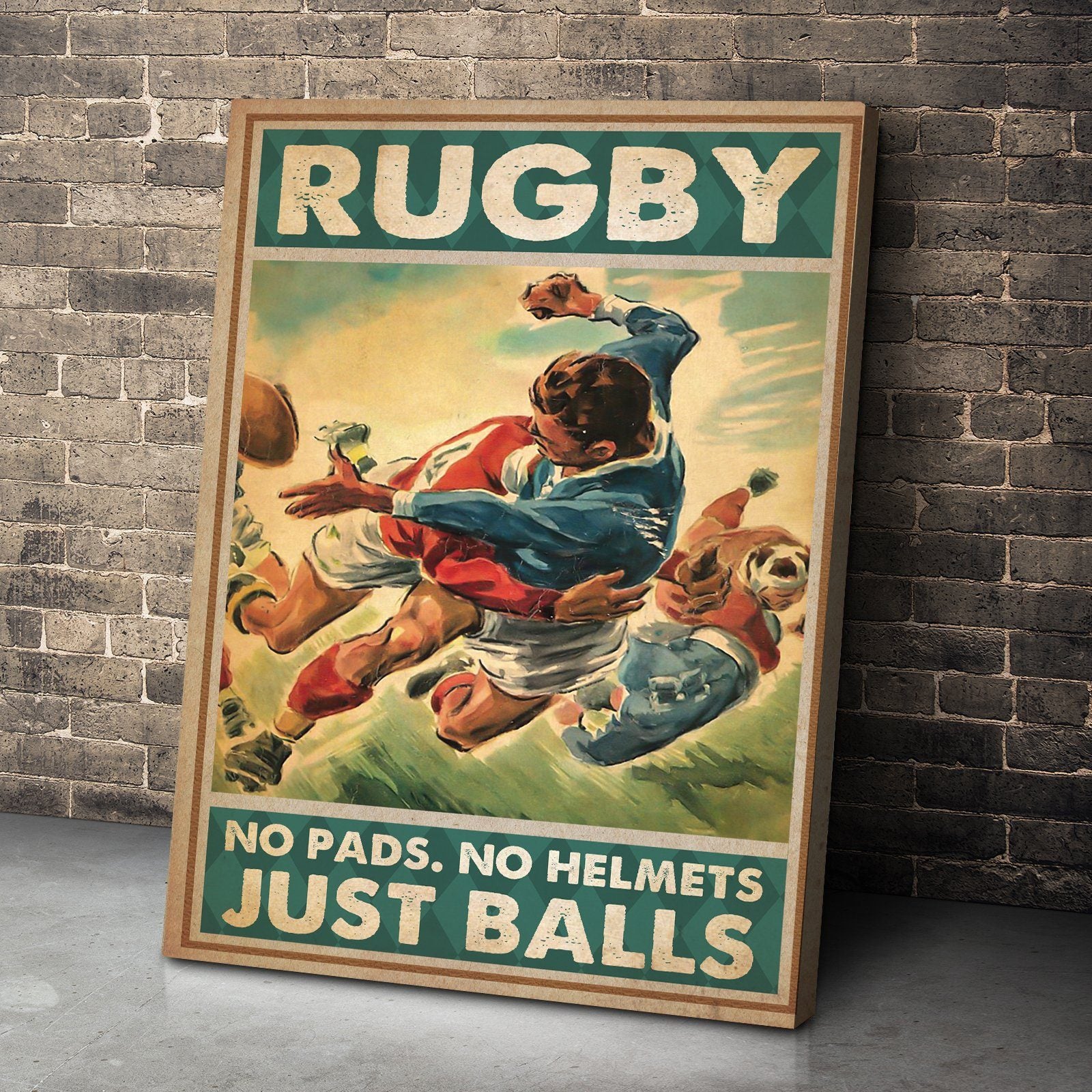 Gearhuman 3D Rugby Just Balls Custom Canvas GB170212 Canvas