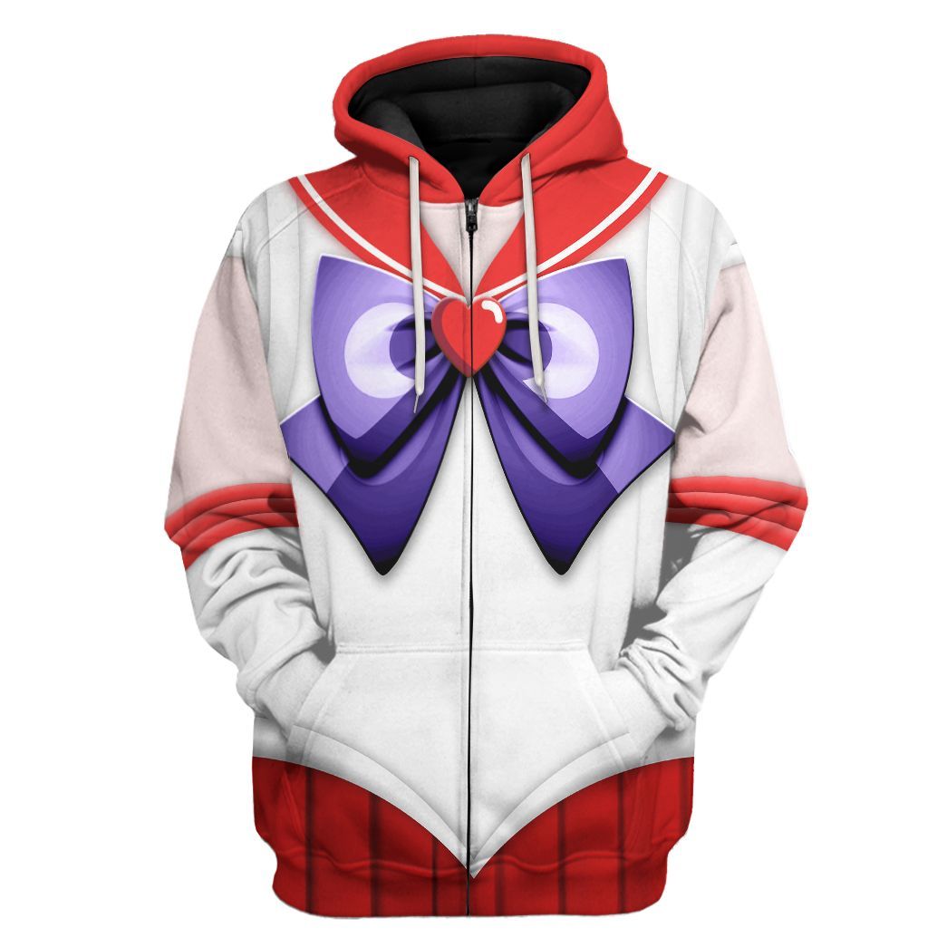 Gearhuman 3D Sailor Mars Custom Tshirt Hoodie Apparel CC15123 3D Apparel Zip Hoodie S 